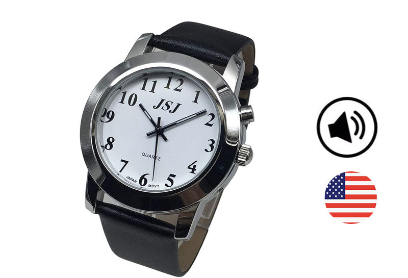 Talking Watch Leather Strap - Spanish & English  Voice