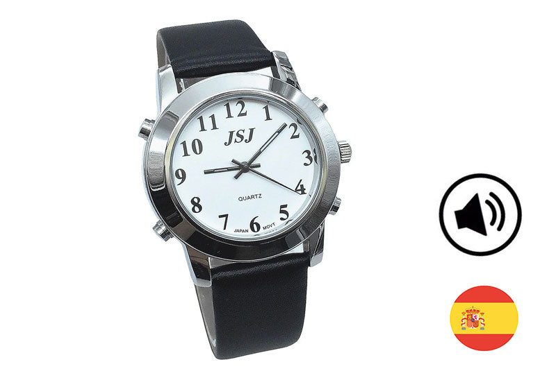 Talking Watch Leather Strap - Spanish & English Voice