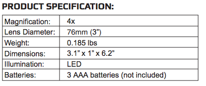 Magnifier Illuminated Aspheric -Low Cost