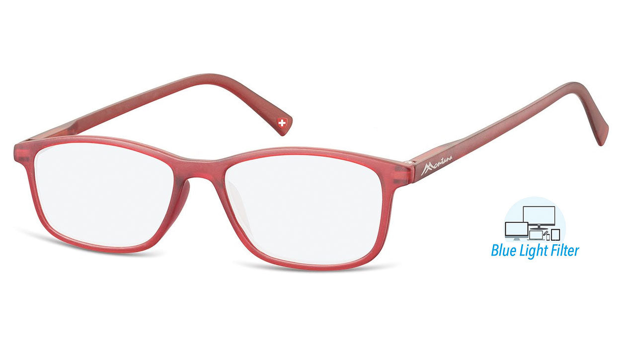 Montana Readers BLF51 Blue Light Block Men s Glasses Red Size 1.00