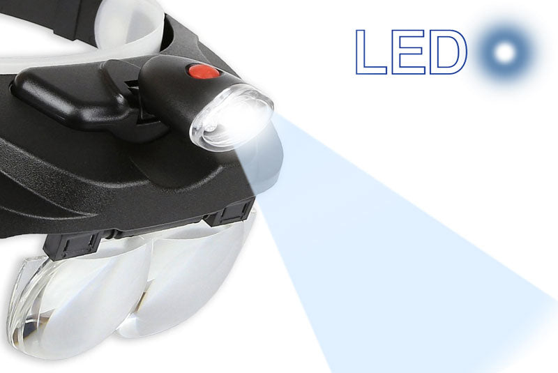 Head LED Lighted Magnifier Set 4 Lenses
