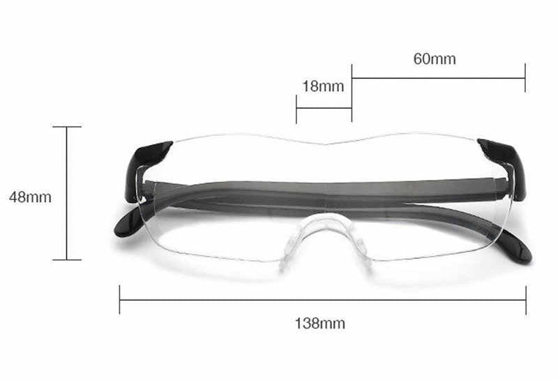 Mighty Sight Led Magnifying Eyewear Glasses with Rechargeable LED lights  160% US 