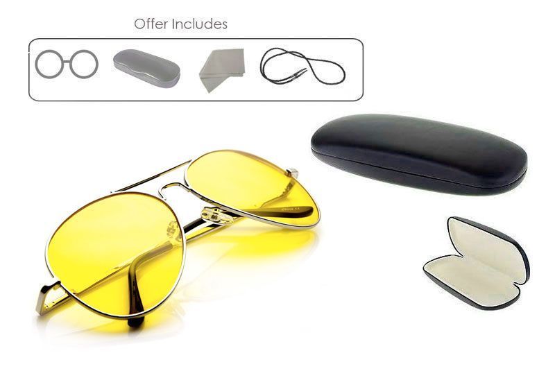 Gafas de sol de visión nocturna clásicas para conducción nocturna,  antideslumbramiento, lente amarilla, nublado/lluvia/niebla