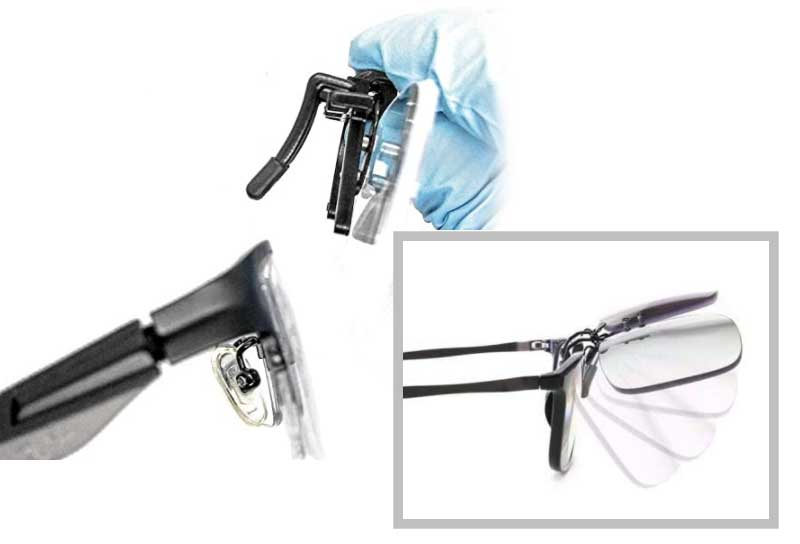 Carson Magnifying Safety Glasses with Clip-on, Flip-Up Lens System 1.5X